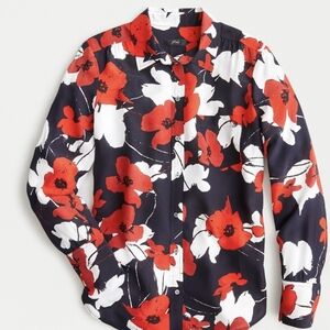 J.CREW Floral print silk blouse